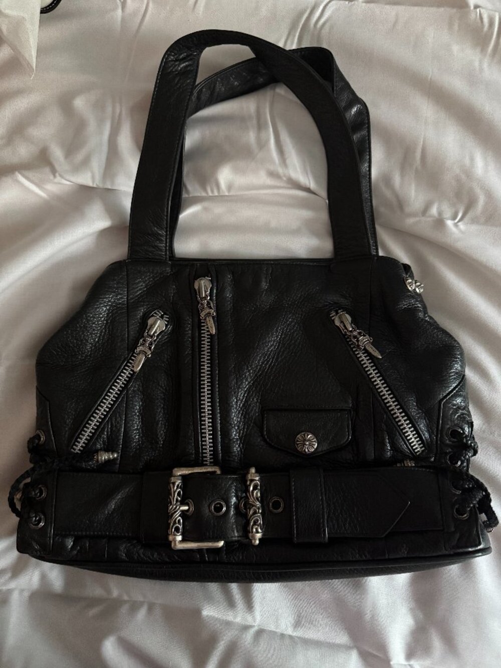 Chrome Hearts JJ Dean Leather Rider's Jacket Handbag – Black – 925 Sterling